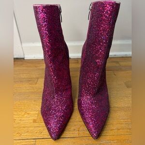 Marc Fisher Stolla Sparkling Fuchsia Heeled Boots